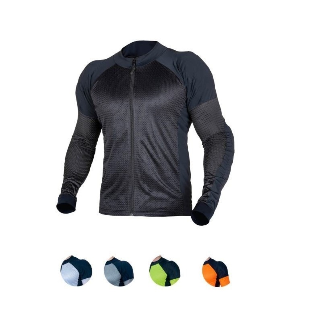 Wicked Stock Men's Mesh Motorcycle Padded Armor Jacket - Black - XL